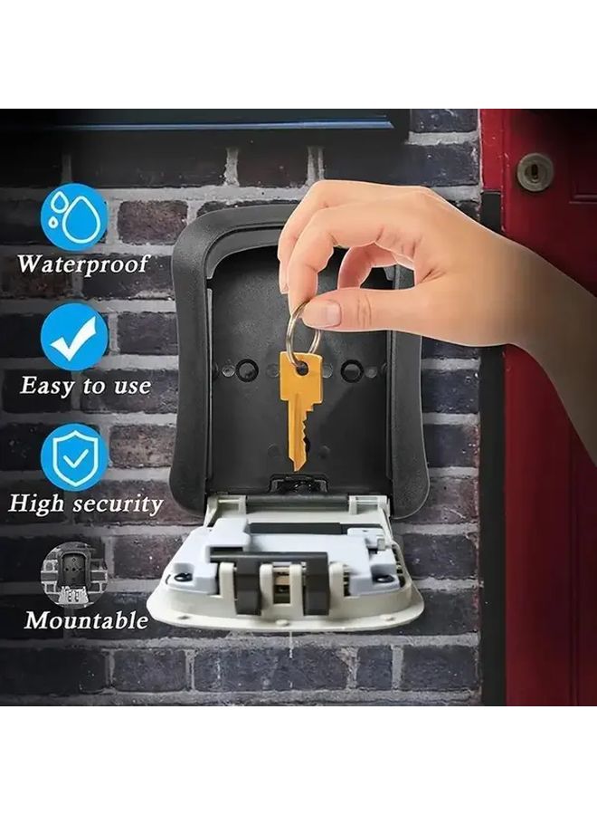 Black Secure Code Lock Box Waterproof Anti Theft Key Storage for Home Office - Image 4